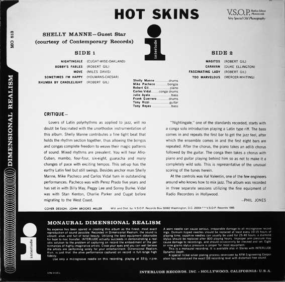 The Jazz Afro-Cuban Beat Guest Star Shelly Manne : Hot Skins (LP, Album, Mono, RE)