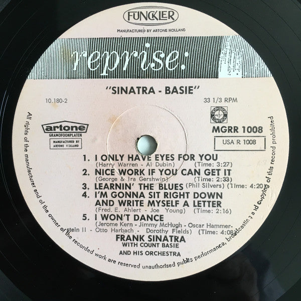 Frank Sinatra - Count Basie : Sinatra-Basie: An Historic Musical First (LP, Album, Mono)