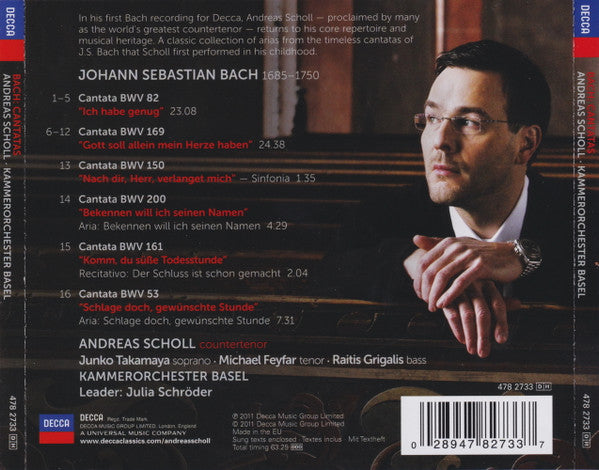 Andreas Scholl, Johann Sebastian Bach, Kammerorchester Basel : Cantatas (CD, Album)