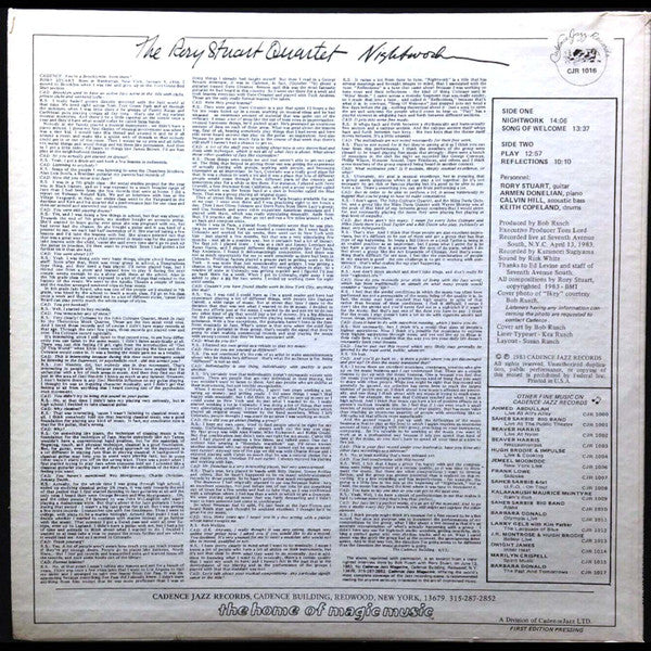 Rory Stuart Quartet : Nightwork (LP, Album)