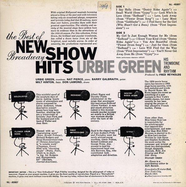 Urbie Green : The Best Of New Broadway Show Hits (LP, RE)