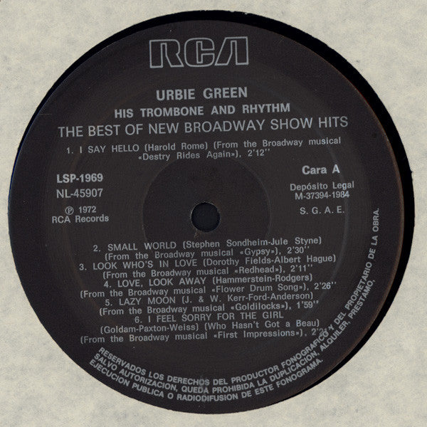 Urbie Green : The Best Of New Broadway Show Hits (LP, RE)