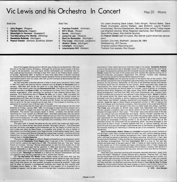 Vic Lewis Featuring Tubby Hayes : In Concert (LP, Album, Mono, RE, RM)