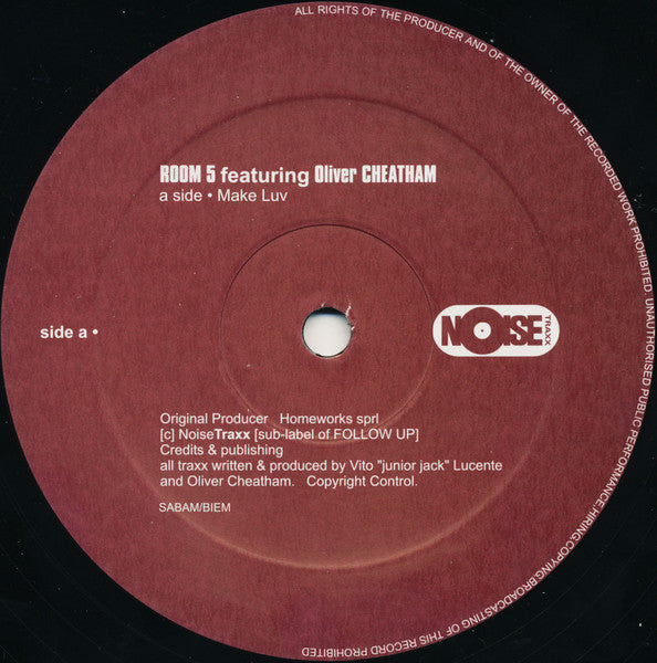 Room 5 Featuring Oliver Cheatham : Make Luv (12", S/Sided)