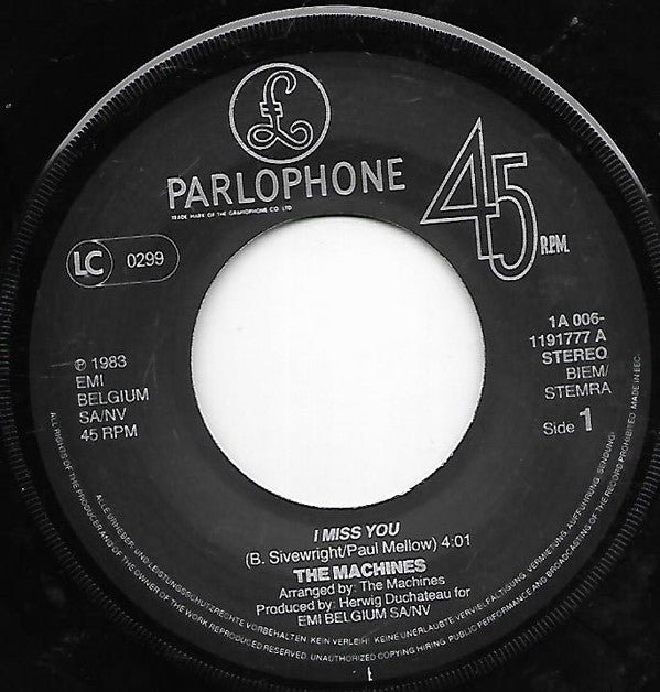 The Machines : I Miss You (7", Single)