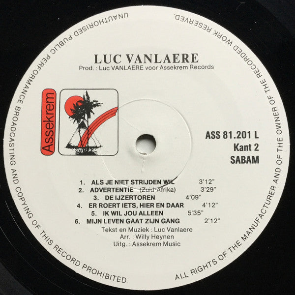 Luc Vanlaere : Waarheen Ik Ga (LP, Album)