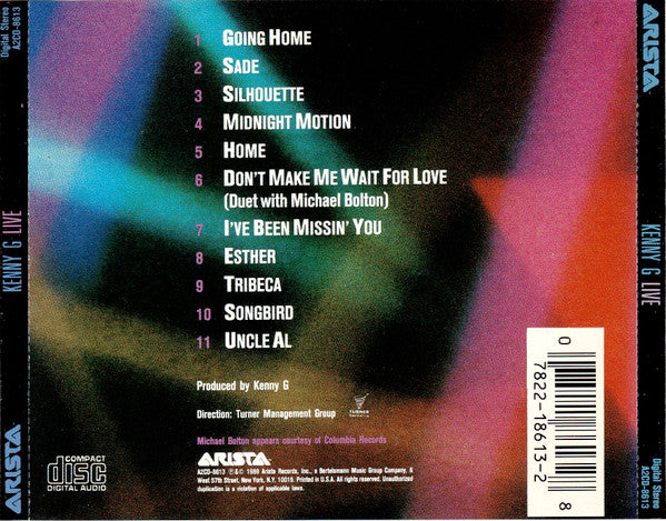 Kenny G (2) : Live (CD, Album)