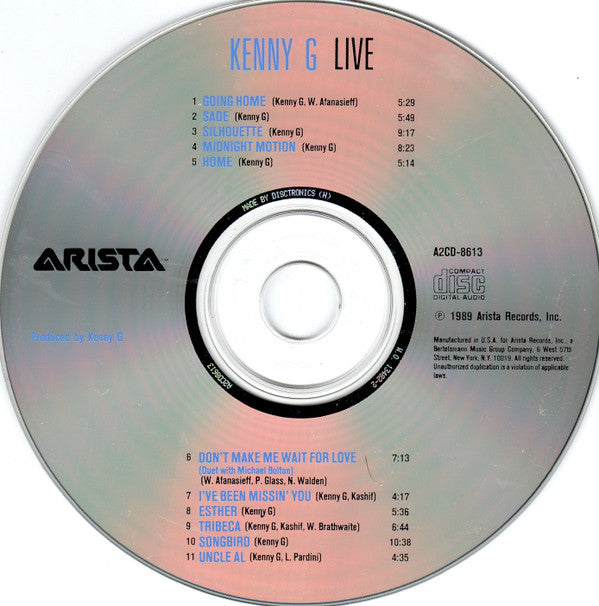 Kenny G (2) : Live (CD, Album)