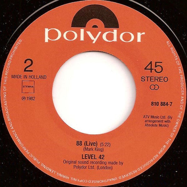 Level 42 : The Chinese Way (7", Single)