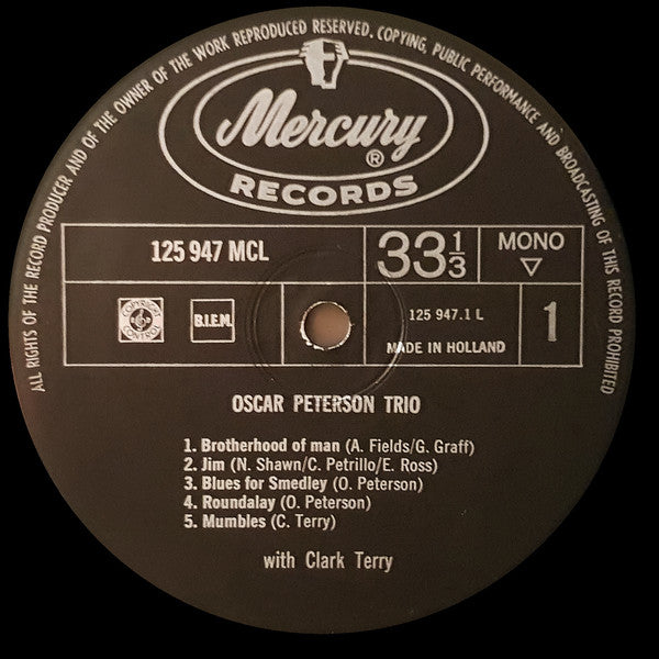 The Oscar Peterson Trio With Clark Terry : The Oscar Peterson Trio With Clark Terry (LP, Album, Mono, RE)