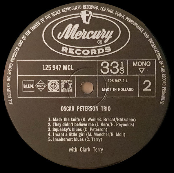 The Oscar Peterson Trio With Clark Terry : The Oscar Peterson Trio With Clark Terry (LP, Album, Mono, RE)