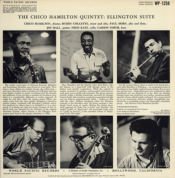 The Chico Hamilton Quintet : Ellington Suite (LP, Album, RE)