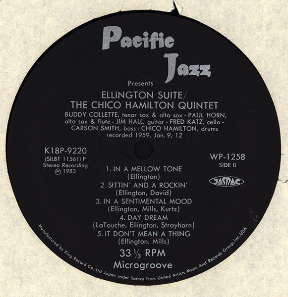 The Chico Hamilton Quintet : Ellington Suite (LP, Album, RE)