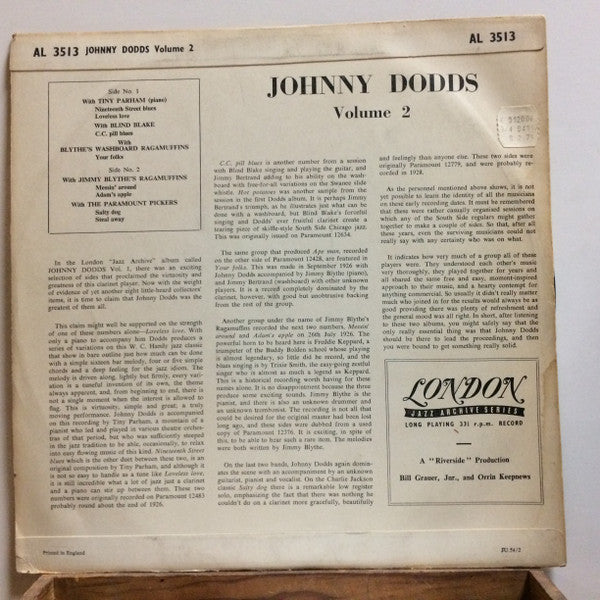 Johnny Dodds : Volume 2 (10", Comp)