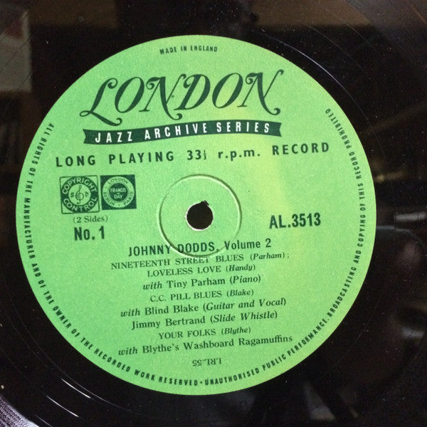 Johnny Dodds : Volume 2 (10", Comp)