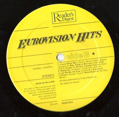 Studio Musicians : Eurovision Hits  (LP, Comp)