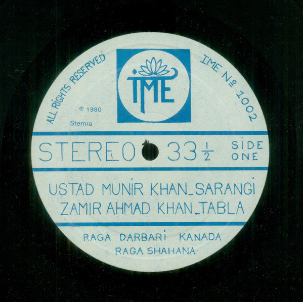 Ustad Munir Khan & Zamir Ahmad Khan : Raga Darbari Kanada - Raga Shahana / Raga Bhimpalashri - Raga Des (LP, Album)