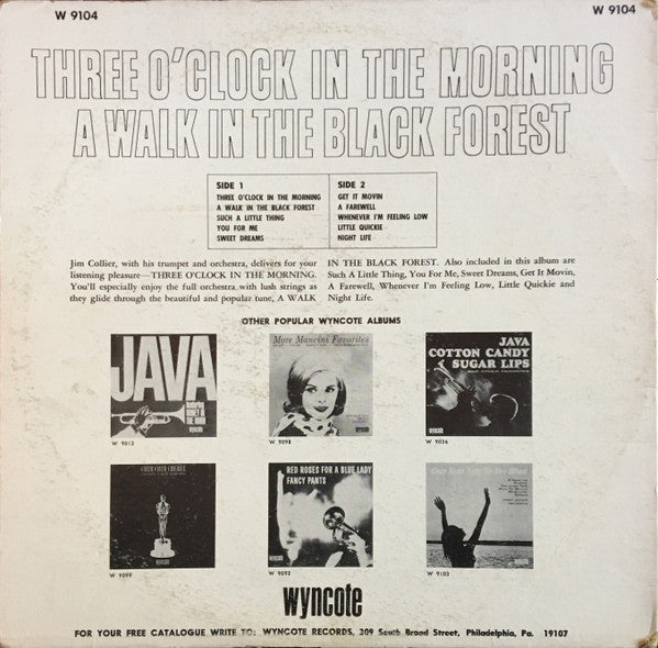 Jim Collier (3) : Three O'Clock In The Morning - A Walk In The Black Forest (LP, Album, Mono)