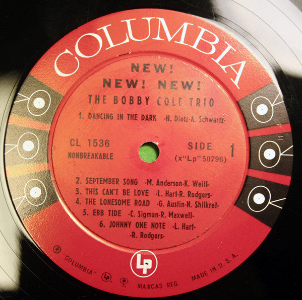 Bobby Cole Trio : New! New! New! The Unique Sound Of The Bobby Cole Trio (LP, Album, Mono, Promo)