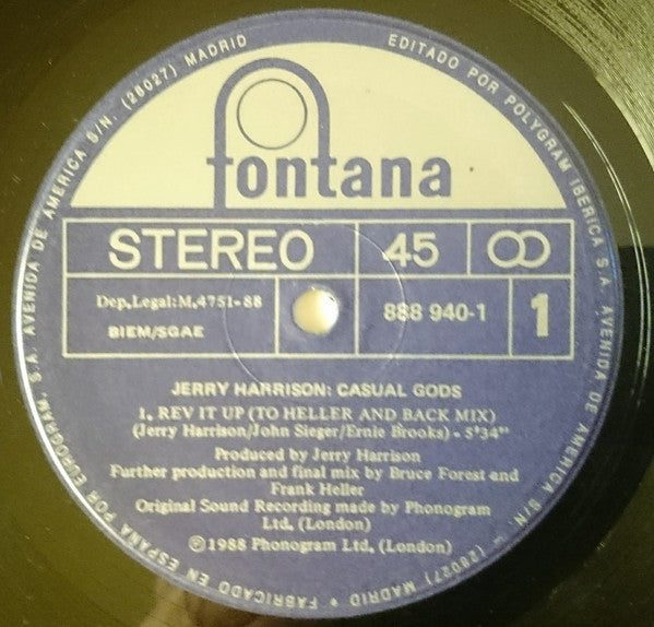 Jerry Harrison: Casual Gods : Rev It Up (12")