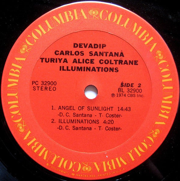 Carlos Santana & Alice Coltrane : Illuminations (LP, Album, Pit)