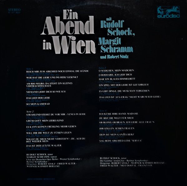 Robert Stolz, Rudolf Schock, Margit Schramm : Ein Abend In Wien (2xLP, Album, Gat)