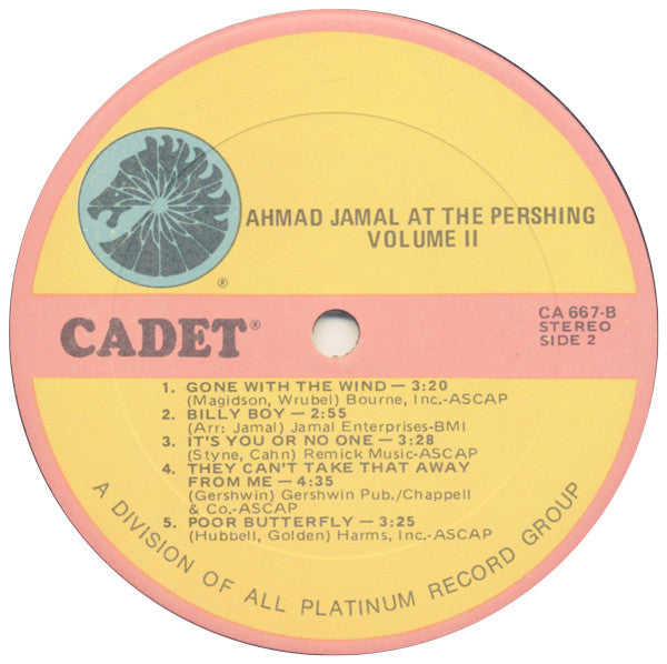 Ahmad Jamal Trio : Jamal At The Pershing Volume Two (LP, Album, RE, Kee)