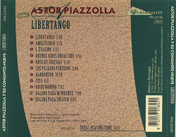 Astor Piazzolla : Libertango (CD, Album)