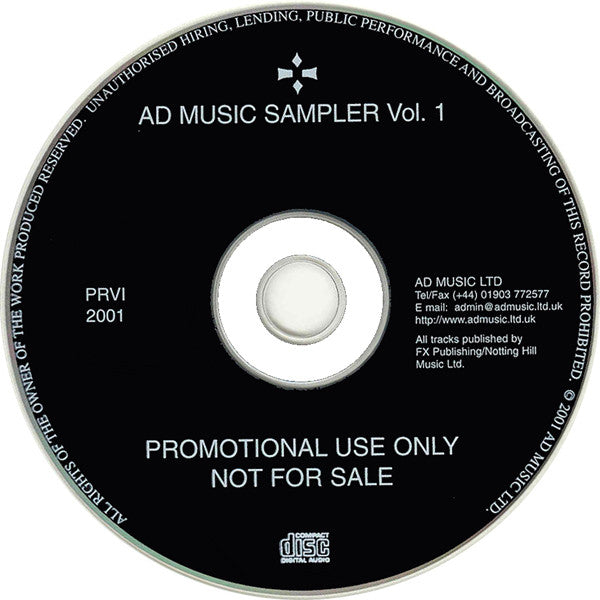 Various : AD Music Ltd Promotional Sampler ♦ Volume One ♦ (CD, Comp, Promo, RE, Smplr)