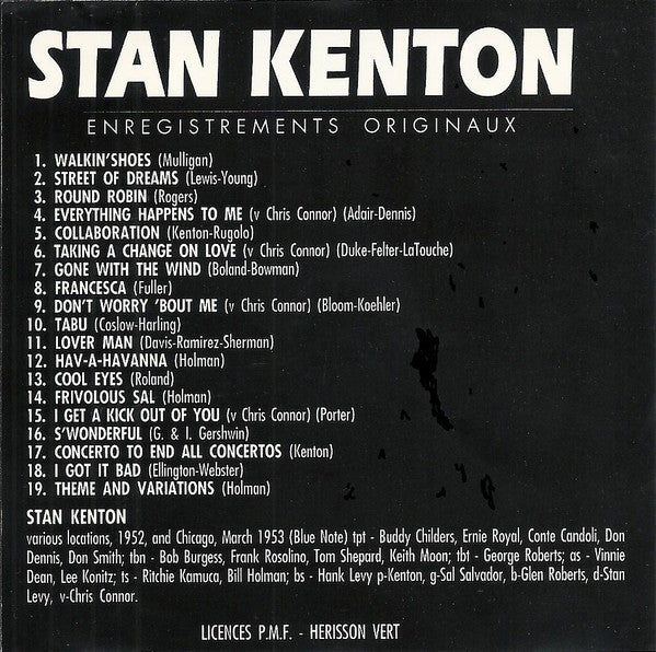 Stan Kenton : Enregistrements Originaux (CD, Comp)