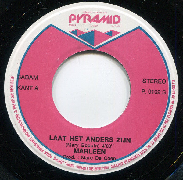 Marleen : Laat Het Anders Zijn (7", Single)