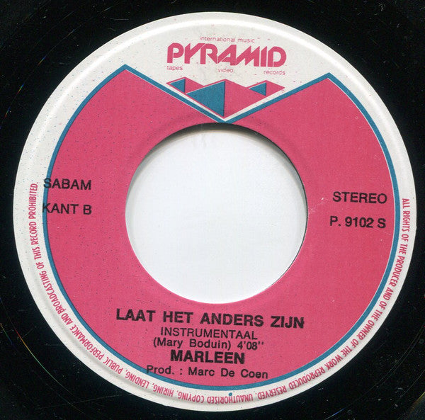 Marleen : Laat Het Anders Zijn (7", Single)