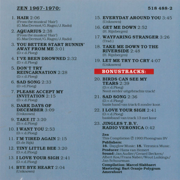 Zen (8) : Zen • 1967 - 1970 (CD, Comp)