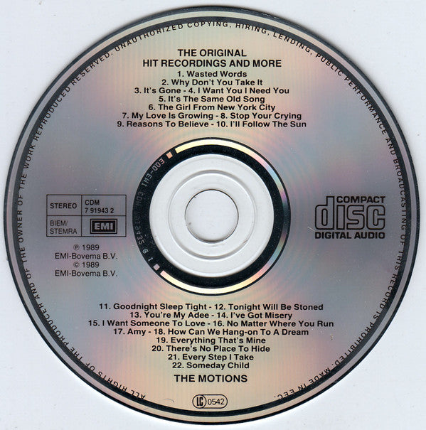 The Motions : The Original Hit Recordings And More (CD, Comp)