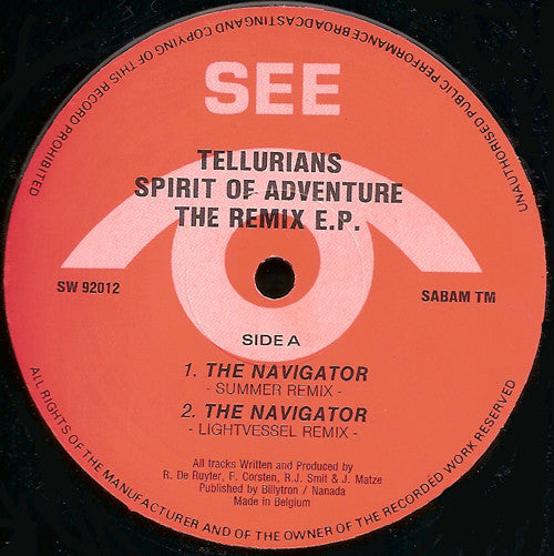 Tellurians (2) : Spirit Of Adventure (The Remix E.P.) (12", EP)
