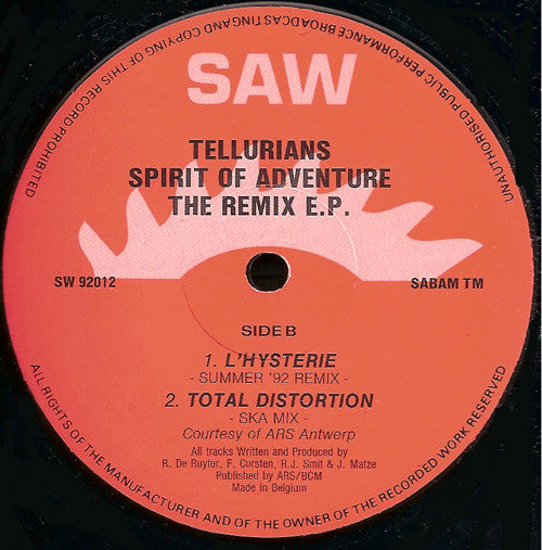 Tellurians (2) : Spirit Of Adventure (The Remix E.P.) (12", EP)