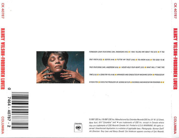 Nancy Wilson : Forbidden Lover (CD, Album, RE)