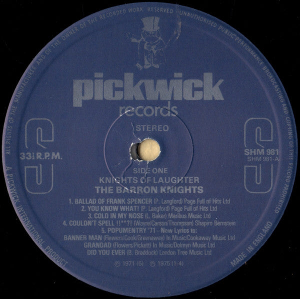The Barron Knights : Knights Of Laughter (LP)