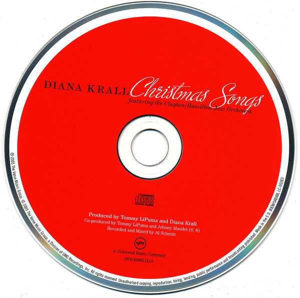 Diana Krall Featuring The Clayton-Hamilton Jazz Orchestra : Christmas Songs (CD, Album)