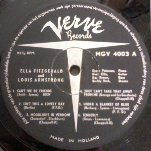 Ella Fitzgerald, Louis Armstrong : Ella And Louis (LP, Album, Mono)