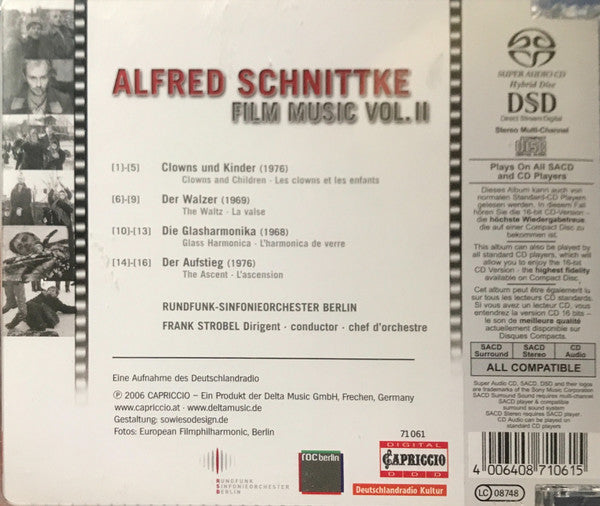 Alfred Schnittke - Rundfunk-Sinfonieorchester Berlin, Frank Strobel : Film Music Vol. II: Clowns Und Kinder / Der Walzer / Die Glasharmonika / Der Aufstieg (SACD, Hybrid, Multichannel, Album)