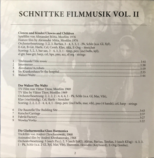 Alfred Schnittke - Rundfunk-Sinfonieorchester Berlin, Frank Strobel : Film Music Vol. II: Clowns Und Kinder / Der Walzer / Die Glasharmonika / Der Aufstieg (SACD, Hybrid, Multichannel, Album)
