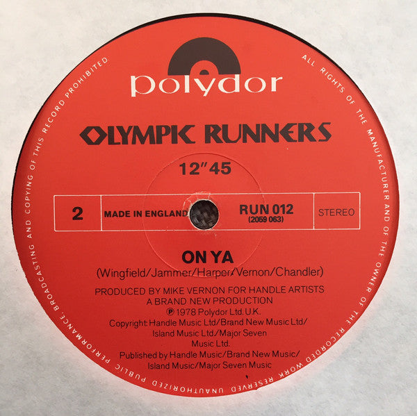 Olympic Runners : Get It While You Can (12", Single, Ltd)