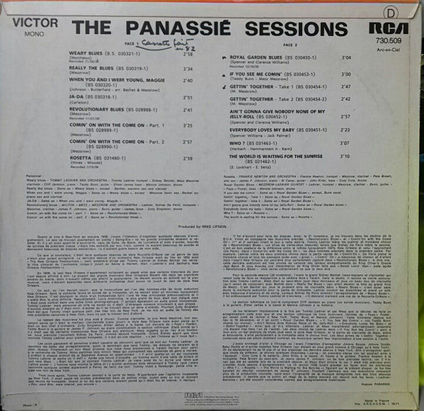 Tommy Ladnier . Mezz Mezzrow . Sidney Bechet : The Panassié Sessions (LP, Comp, Mono)