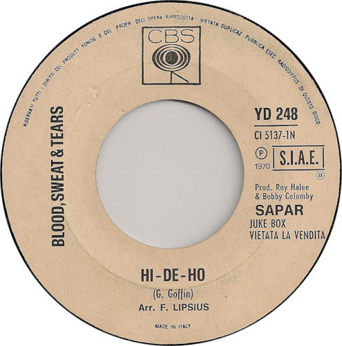 Bob Dylan / Blood, Sweat And Tears : Wigwam / Hi-De-Ho (7", Jukebox)