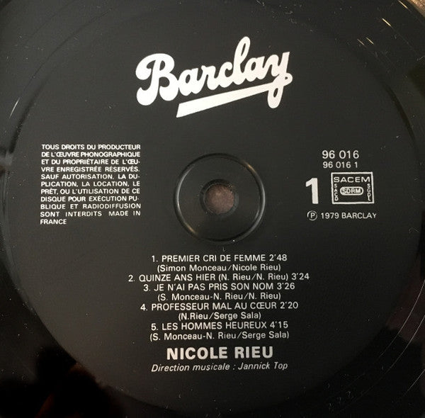 Nicole Rieu : Nicole Rieu (LP, Album)