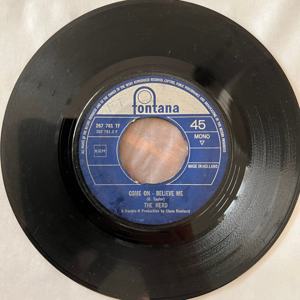 Herd : Paradise Lost / Come On - Believe Me (7", Single, Mono)