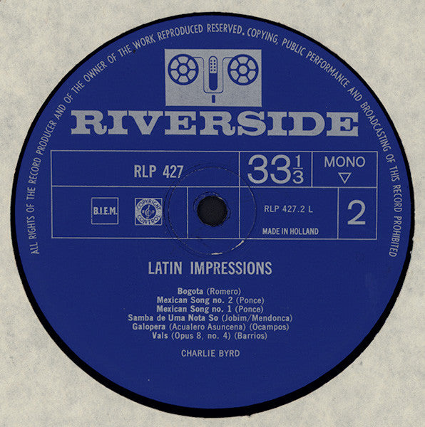 Charlie Byrd : Latin Impressions (LP, Album, Mono)
