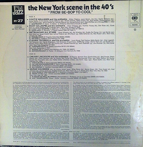 Various : The New York Scene In The 40's: From Be-Bop To Cool (LP, Comp)