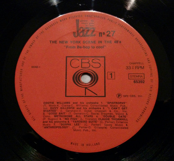 Various : The New York Scene In The 40's: From Be-Bop To Cool (LP, Comp)